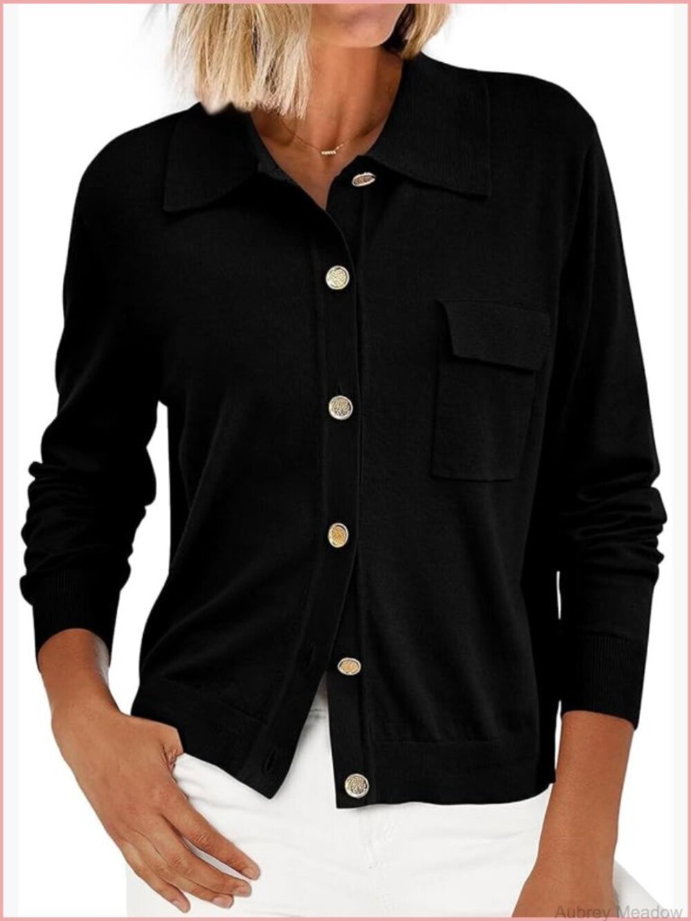 Long Sleeve Button Down Cardigan Knit Sweater with Pockets